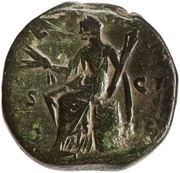 Sestertius - Faustina the Younger CERES S C; Ceres, Rome, 161-176 reverse image