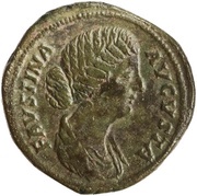 Sestertius - Faustina the Younger CERES S C; Ceres obverse image