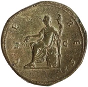 Sestertius - Faustina the Younger CERES S C; Ceres, Rome, 161-176 reverse image