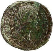 Sestertius - Faustina the Younger DIANA LVCIFERA S C; Diana obverse image