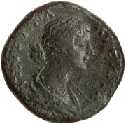 Sestertius - Faustina the Younger FECVNDITAS S C; Fecunditas obverse image