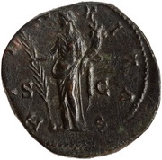 Sestertius - Faustina the Younger HILARITAS S C; Hilaritas, Rome, 161-176 reverse image