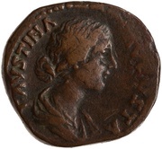 Sestertius - Faustina the Younger IVNO S C; Juno obverse image