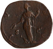 Sestertius - Faustina the Younger IVNO S C; Juno, Rome, 161-176 reverse image