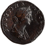 Sestertius - Faustina the Younger LAETITIA S C; Laetitia obverse image