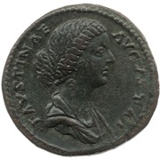 Sestertius - Faustina the Younger MATRI CASTRORVM S C obverse image