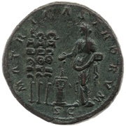 Sestertius - Faustina the Younger MATRI CASTRORVM S C, Rome, 161-176 reverse image