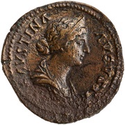 Sestertius - Faustina the Younger SALVTI AVGVSTAE S C; Salus obverse image