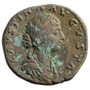 Sestertius - Faustina the Younger SALVTI AVGVSTAE S C; Salus obverse image