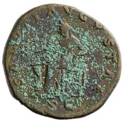 Sestertius - Faustina the Younger SALVTI AVGVSTAE S C; Salus, Rome, 161-176 reverse image