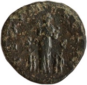 Sestertius - Faustina the Younger TEMPOR FELIC S C; Fecunditas, Rome, 161-176 reverse image