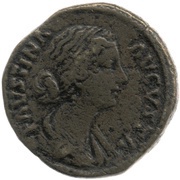 Sestertius - Faustina the Younger VENERI VICTRICI S C; Venus and Victory obverse image