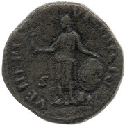 Sestertius - Faustina the Younger VENERI VICTRICI S C; Venus and Victory, Rome, 161-176 reverse image