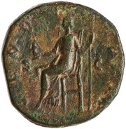 Sestertius - Faustina the Younger VENVS FELIX S C; Venus and Victory, Rome, 161-176 reverse image