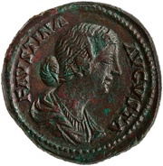 Sestertius - Faustina the Younger VENVS VICTRIX S C; Venus and Victory obverse image