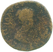 Sestertius - Faustina the Younger VESTA S C; Vesta obverse image