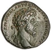 Sestertius - Marcus Aurelius SALVTI AVGVSTOR TR P XVII COS III S C; Salus obverse image