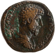 Sestertius - Lucius Verus FORT RED TR POT III COS II S C; Fortuna obverse image