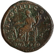 Sestertius - Lucius Verus FORT RED TR POT III COS II S C; Fortuna, Rome, 162-163 reverse image