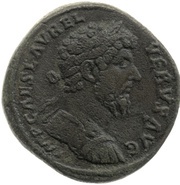 Sestertius - Lucius Verus FORT RED TR POT III COS II S C; Fortuna obverse image