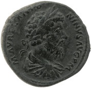 Sestertius - Marcus Aurelius TR P XVIII IMP II COS III S C; Mars obverse image
