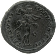 Sestertius - Marcus Aurelius TR P XVIII IMP II COS III S C; Mars, Rome, 163-164 reverse image