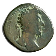 Sestertius - Marcus Aurelius VICT AVG TR P XVIII IMP II COS III S C; Victory obverse image