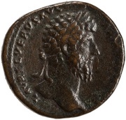 Sestertius - Lucius Verus and Sohaemus of Armenia TR P IIII IMP II COS II S C REX ARMEN DAT obverse image