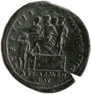 Sestertius - Lucius Verus and Sohaemus of Armenia TR P IIII IMP II COS II S C REX ARMEN DAT, Rome, 163-164 reverse image