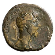 Sestertius - Lucius Verus and Sohaemus of Armenia REX ARMENIIS DATVS IMP II TR P IIII COS II S C obverse image
