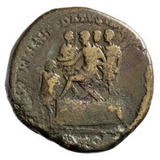 Sestertius - Lucius Verus and Sohaemus of Armenia REX ARMENIIS DATVS IMP II TR P IIII COS II S C, Rome, 163-164 reverse image