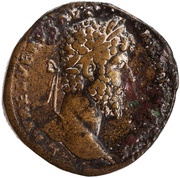 Sestertius - Lucius Verus TR P IIII IMP II COS II S C; Mars obverse image