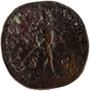 Sestertius - Lucius Verus TR P IIII IMP II COS II S C; Mars, Rome, 163-164 reverse image