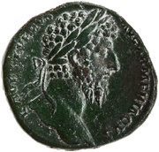 Sestertius - Lucius Verus TR P IIII IMP II COS II S C; Mars obverse image
