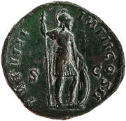 Sestertius - Lucius Verus TR P IIII IMP II COS II S C; Mars, Rome, 163-164 reverse image