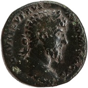 Sestertius - Lucius Verus TR P IIII IMP II COS II S C; Victory obverse image