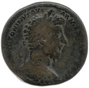Sestertius - Marcus Aurelius TR POT XIX IMP II COS III S C; Providentia obverse image