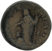 Sestertius - Marcus Aurelius TR POT XIX IMP II COS III S C; Providentia, Rome, 164-165 reverse image
