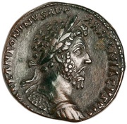 Sestertius - Marcus Aurelius TR POT XIX IMP II COS III S C obverse image