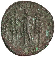 Sestertius - Marcus Aurelius TR POT XIX IMP II COS III S C, Rome, 164-165 reverse image