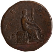 Sestertius - Lucilla CERES S C; Ceres, Rome, 164-169 reverse image