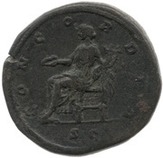 Sestertius - Lucilla CONCORDIA S C; Concordia, Rome, 164-169 reverse image