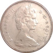 10 Cents - Elizabeth II 2nd portrait; Silver (.500), Philadelphia mint obverse image