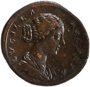 Sestertius - Lucilla IVNO REGINA S C; Juno obverse image