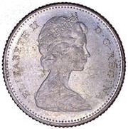 10 Cents - Elizabeth II 2nd portrait; Silver (.500), Ottawa mint obverse image