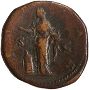 Sestertius - Lucilla PIETAS S C; Pietas, Rome, 164-169 reverse image