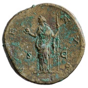 Sestertius - Lucilla VENVS S C; Venus, Rome, 164-169 reverse image