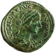 Sestertius - Lucilla VESTA S C; Vesta obverse image
