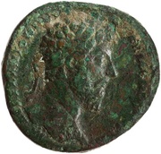 Sestertius - Marcus Aurelius TR POT XIX IMP III COS III S C; Providentia obverse image
