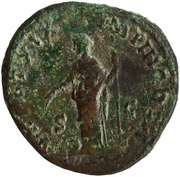 Sestertius - Marcus Aurelius TR POT XIX IMP III COS III S C; Providentia, Rome, 165 reverse image